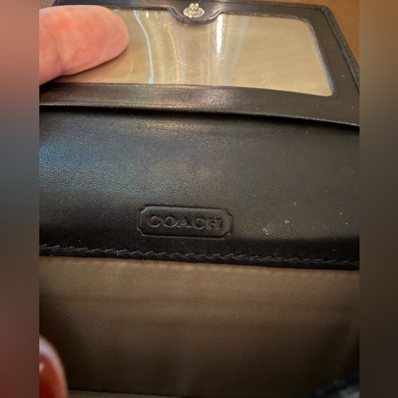 Coach Black Leather Wallet with White Stitching - Picture 9 of 11